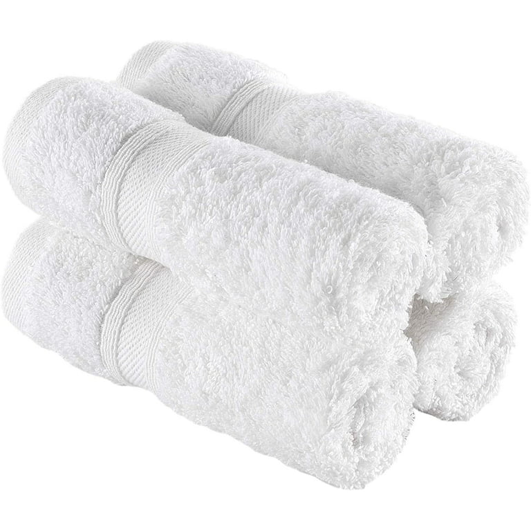 Hammam Linen White Wascloth Towels Soft Fluffy, Absorbent and Quick Dry  Perfect for Daily Use