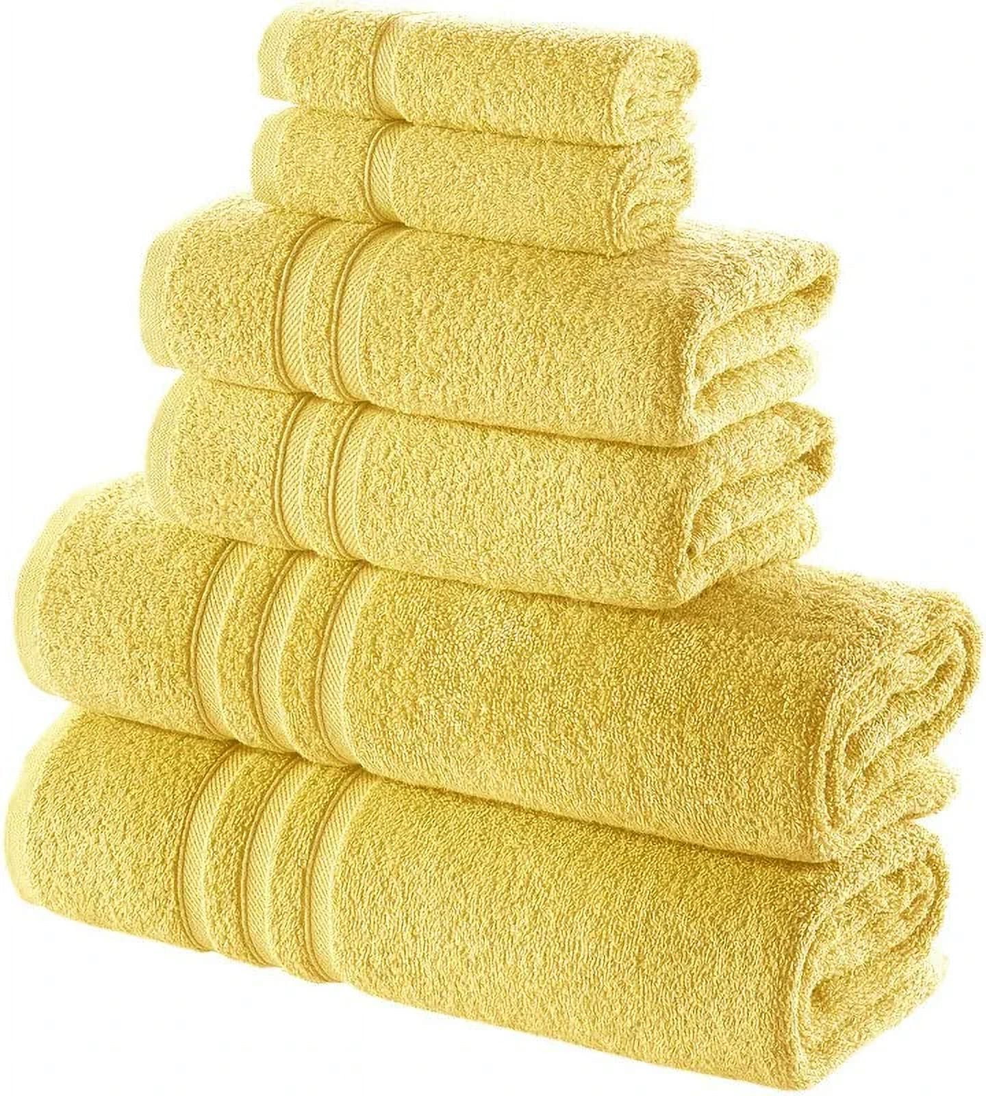 Solid Color Cotton Towels Set, Thickened Soft And Absorbent Towel,  Washcloth & Hand Towle & Bath Towel, Bright Yellow Towel Set For Home  Bathroom - Temu