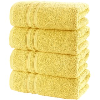  IDORESPELL Luxury Bath Towel Sets Yellow White