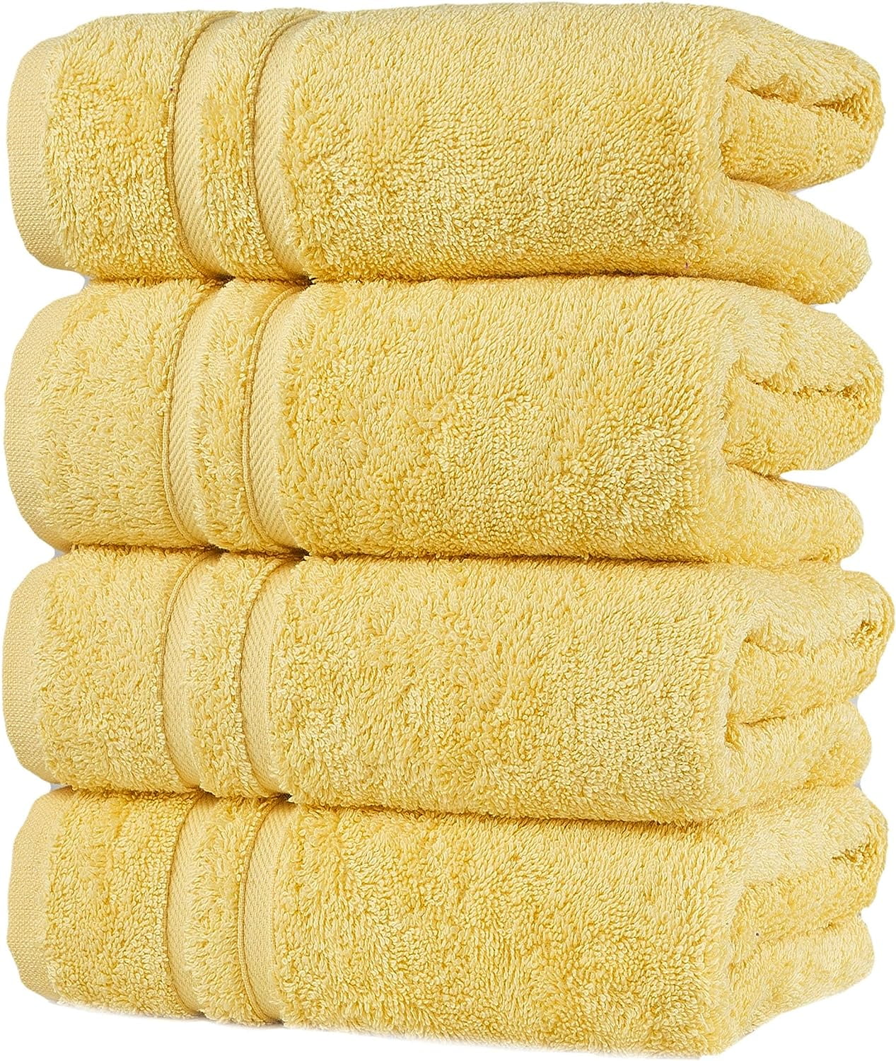 Hammam Linen Yellow Hand Towels Set of 4 – Luxury Cotton Hand Towels for  Bathroom – Soft Quick Dry Towels