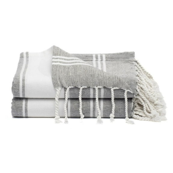 Top Cotton Cotton Turkish Beach Towel - 36” x 72”- Pack of 2 Large, Bathroom, Beach Essentials, Gym, Quick Dry for Shower, Lightweight Large Towels for All (Alloy)