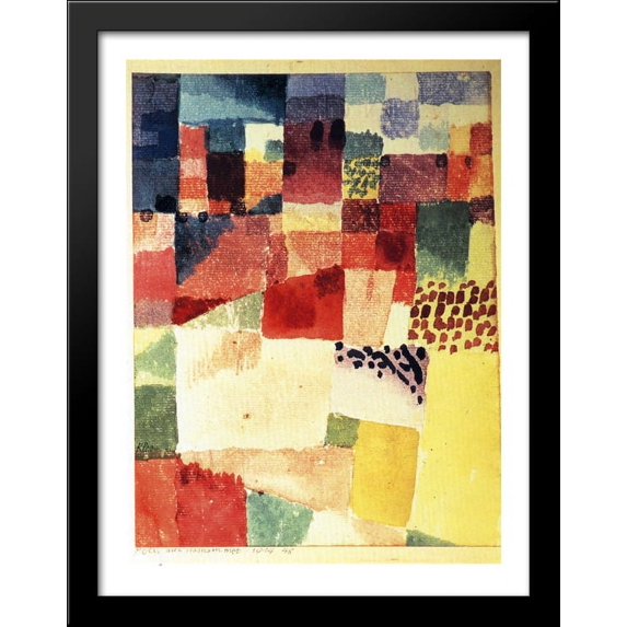 Hammamet 28x36 Large Black Wood Framed Print Art by Paul Klee
