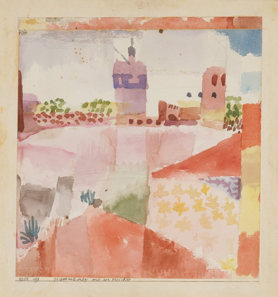 Hammamet with its Mosque 1914 Canvas Art - Paul Klee (18 x 24)