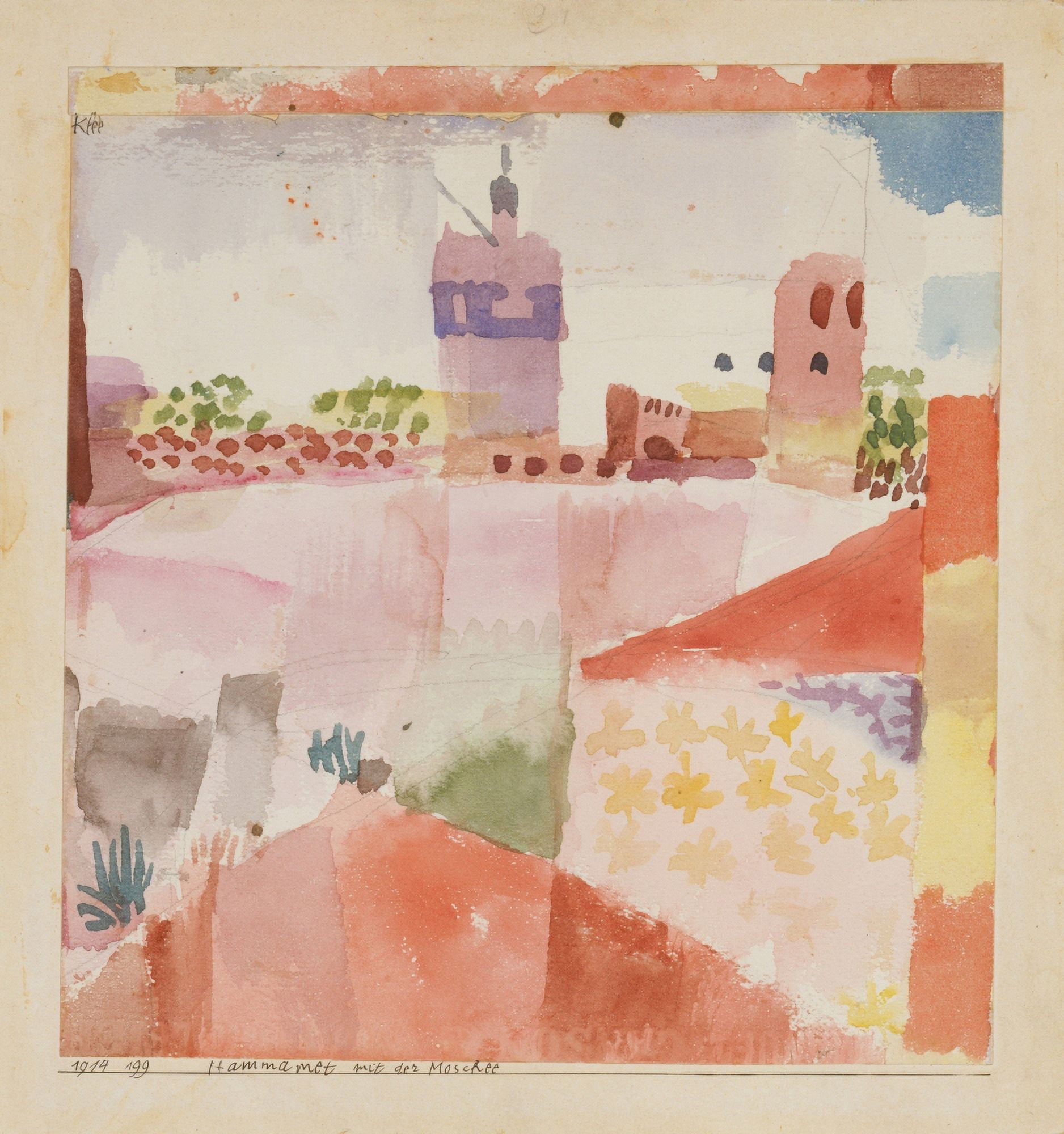 Hammamet with its Mosque 1914 Canvas Art - Paul Klee (24 x 36)