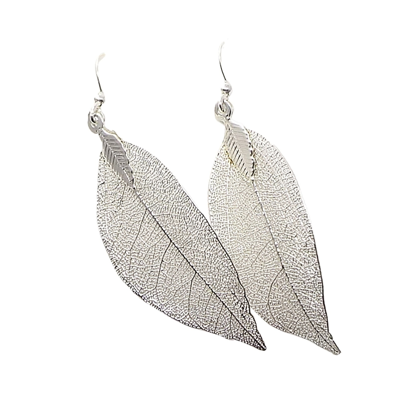 Hamme Earrings Silver Natural Leaf Earrings For Women Quality Fashion ...