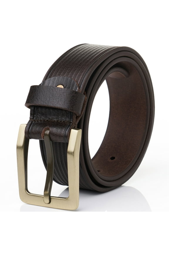Mens Belt Full Grain Leather 38 MM Casual Jean Belt