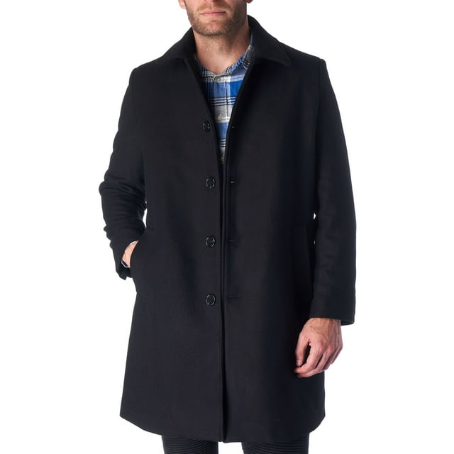 Hammer Anvil Mens Wool Blend Single Breasted Walking Coat Tailored Long Jacket