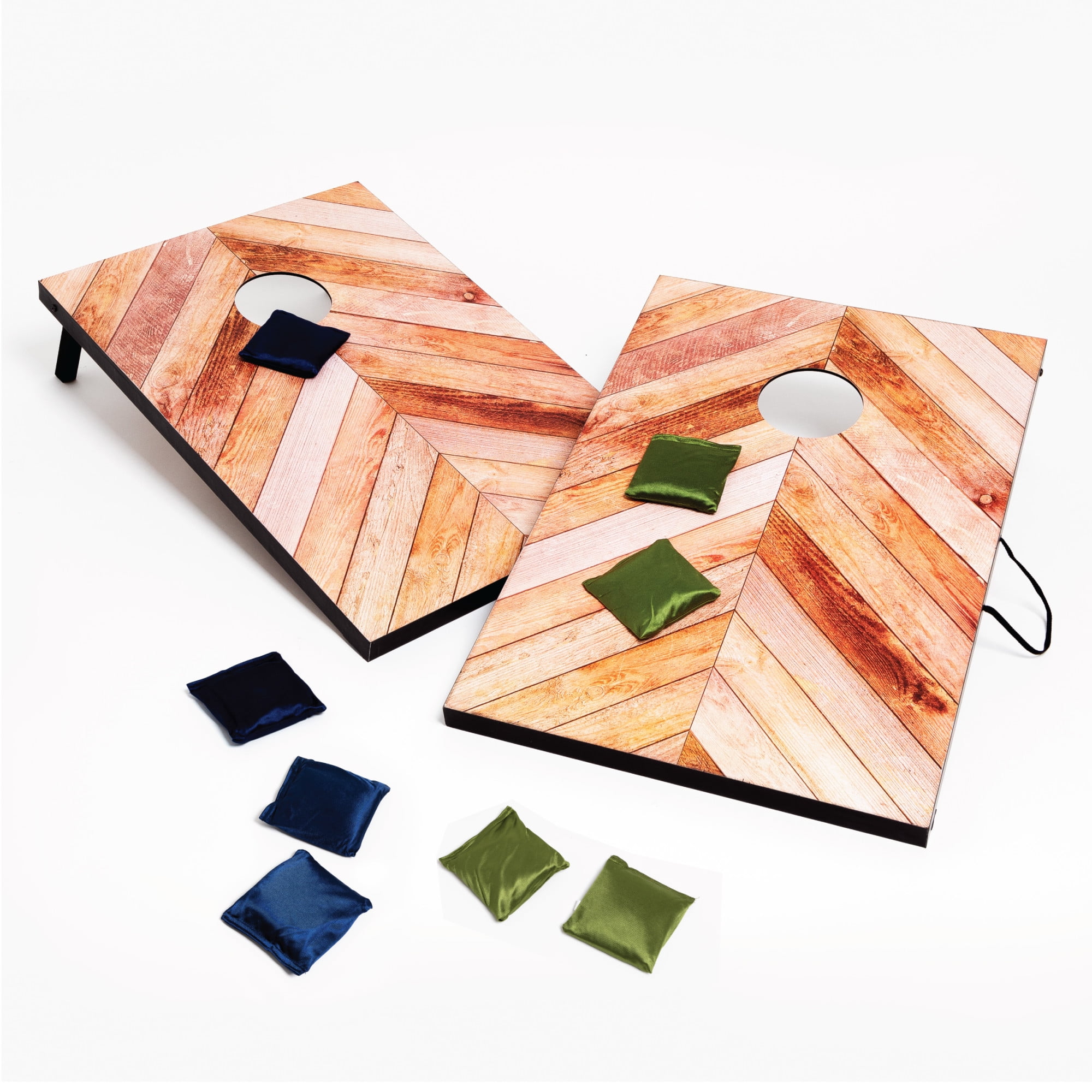 Hammer + Axe Bean Bag Cornhole Sets Wood Game, Set Includes 8 Bean