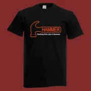 Hammer Bowling Men's Black T-Shirt Size S-5XL