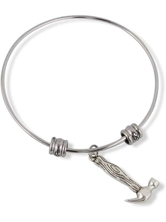 Hammer Stainless Steel Charm Pendant Necklace
