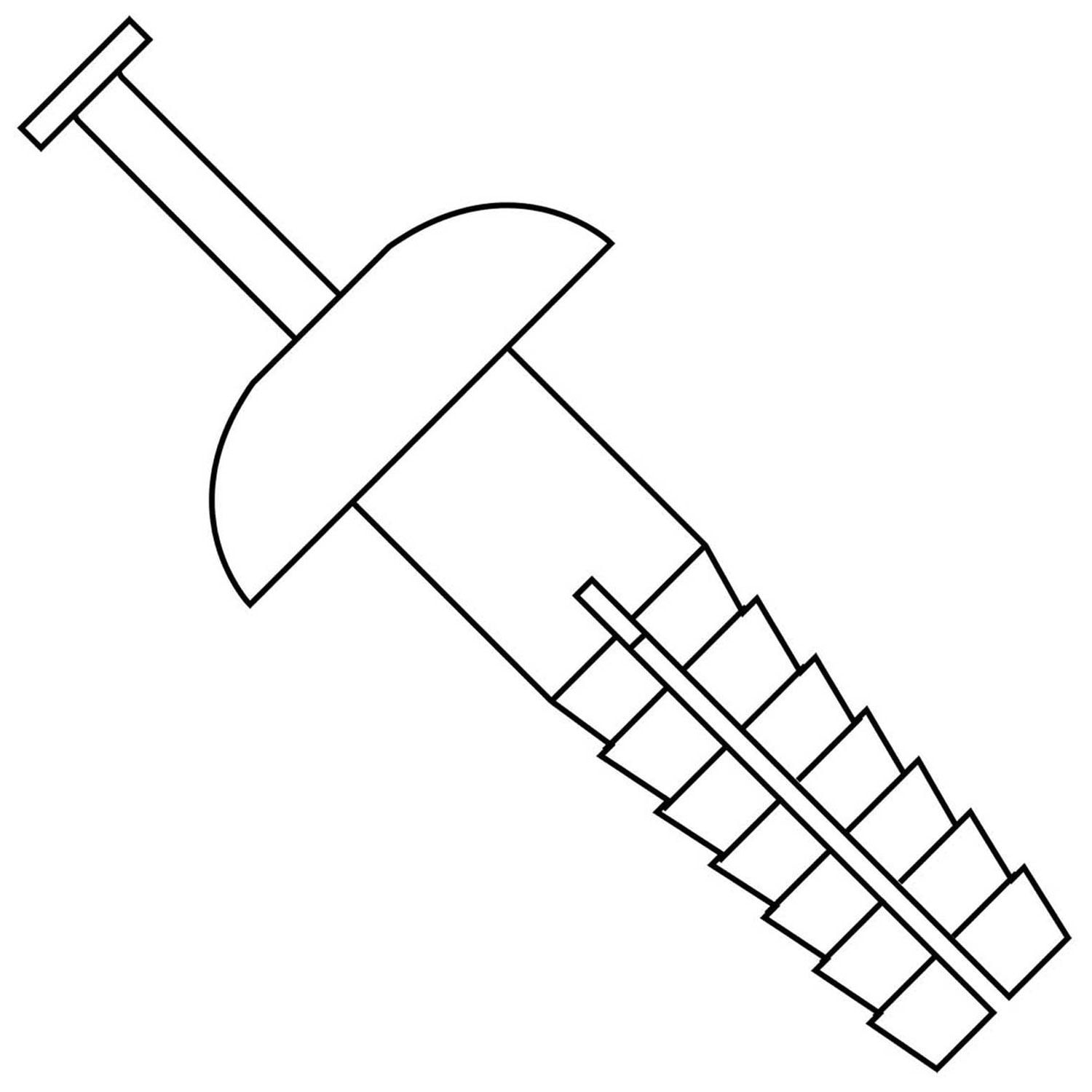 Hammer Drive Anchor - 1/4"" x 1"" - Mushroom Head - Alloy Steel - Zinc - Pkg of
