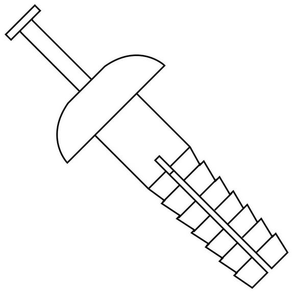 Hammer Drive Anchor, 1/4 x 1", Mushroom Head, Alloy Steel, Zinc, 100 Pack