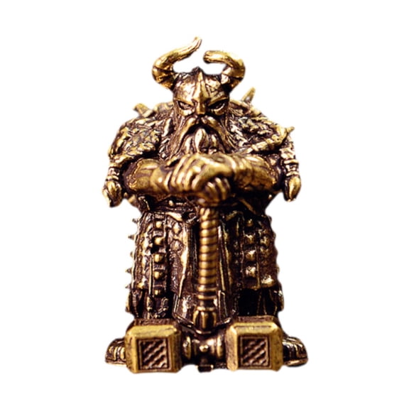 Hammer God Statue Collectible Sculpture Figurine Copper Design Modern Decor for Tea Table Cabinet Office