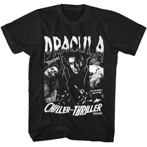 Dracula Chiller Thriller Men's T Shirt (Black, AdultL)