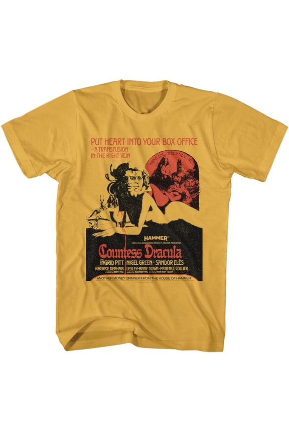 Hammer Horror Countess Dracula Poster Ginger Adult T-Shirt