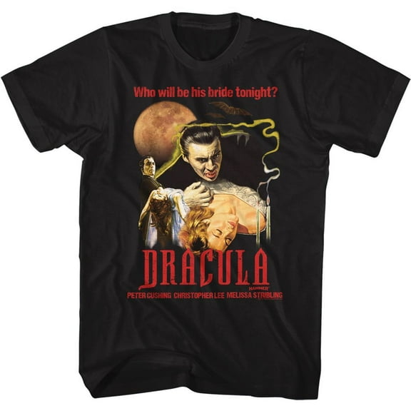 Hammer Horror Dracula Moon And Candles Black T-Shirt