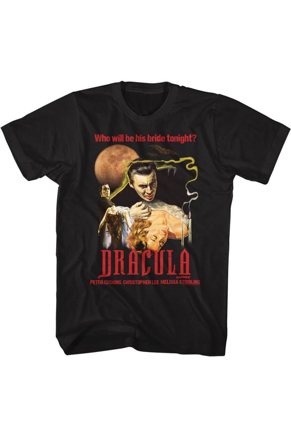 Hammer Horror Dracula Moon And Candles Black T-Shirt