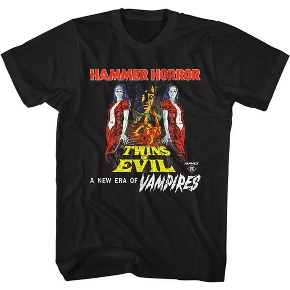 Hammer Horror Twins of Evil Poster Black Adult T-Shirt