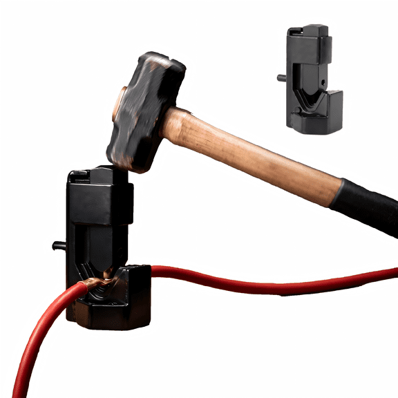 Hammer Lug Crimper Tool 0000 AWG Wire Crimper for Battery and Welding Cables, Heavy Duty Crimping Tool for 8 AWG to 4/0 Wire Gauge