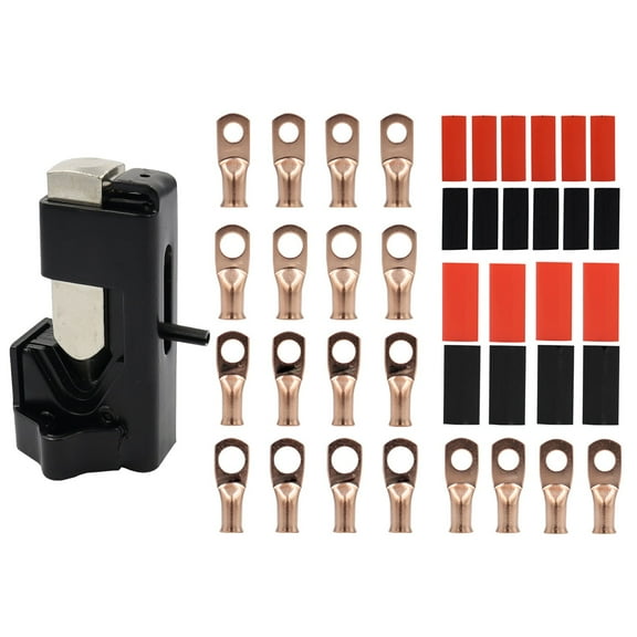 Hammer Lug Crimper Tool Sets with 20Pcs Wire Lugs 20Pcs Heat Shrink Tubes