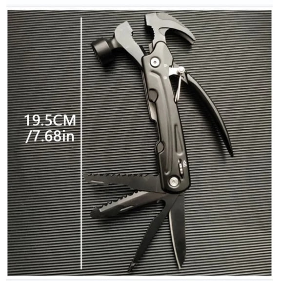 Hammer Multitool 15-in-1 Stainless Steel Folding Pliers with Safety Lock for Camping DIY