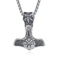 thumbnail image 1 of Hammer Necklace for Men Norse Viking Hammer Pendant with Rolo Chains, 1 of 5