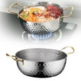 thumbnail image 1 of Hammer Ramen Pot Silver Medium,Stainless Noodle Pot for Cooking with Double Handles Hammered Men Pot Korean Ramen Cooking Pot for Kitchen Nonstick Ramyun Cooker for Cooking Soup//Pasta/Stew, 1 of 9