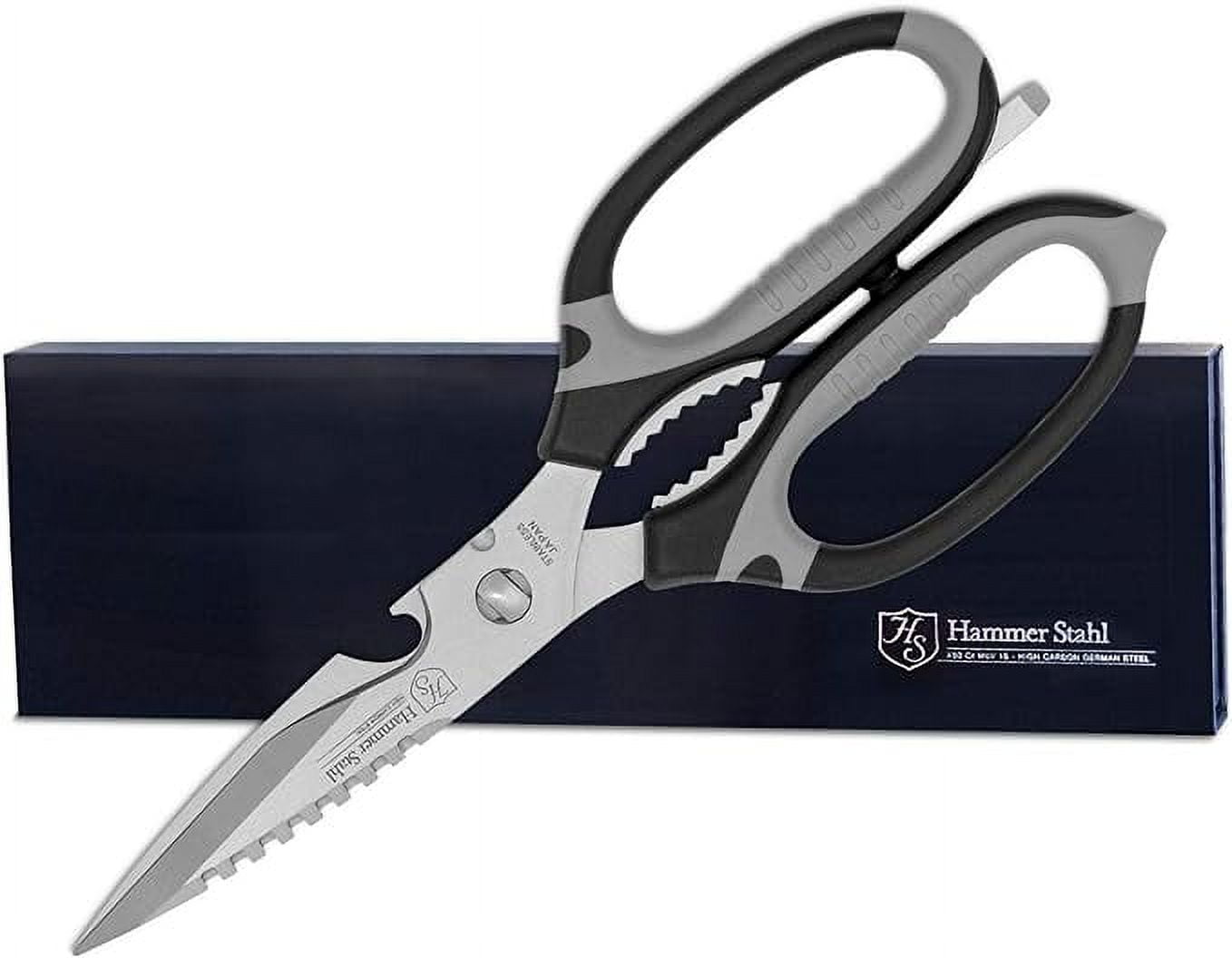 Hammer Stahl Kitchen Scissors | Kitchen Shears Heavy Duty Poultry Shears | Black Kitchen Scissors for Food | Stainless Steel Kitchen Scissors Come Apart for Cleaning | Sharp Kitchen Scissors