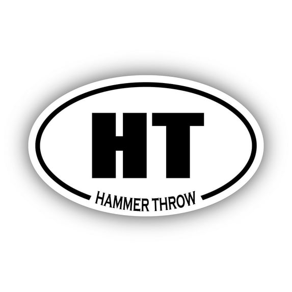 Hammer Throw HT Oval Bumper Sticker 3M Vinyl Decal 3 in x 5 in