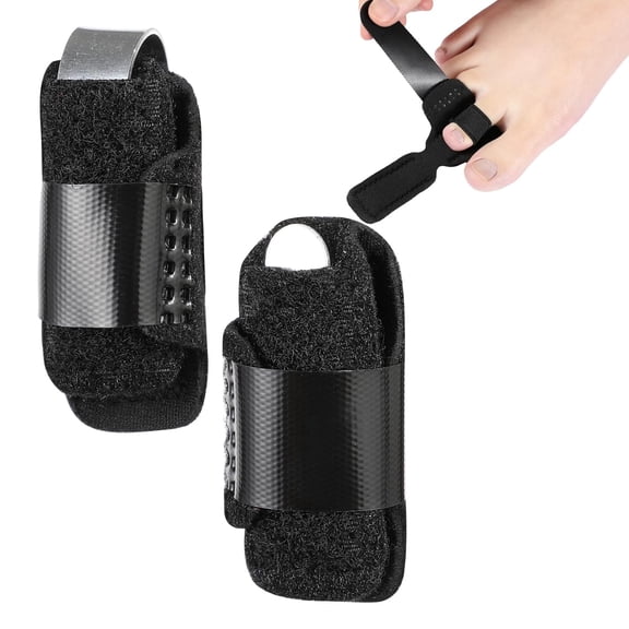 Hammer Toe Corrector Hammertoe Straightener Splints Reusable Wraps with Aluminum Plate Relief for Curled Broken 2 Pcs