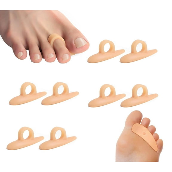 Hammer Toe Gels,4 Pair Gel Hammer Toe Crest Cushions, Hammer Toe Support Crest for Women & Men (Skin Color)