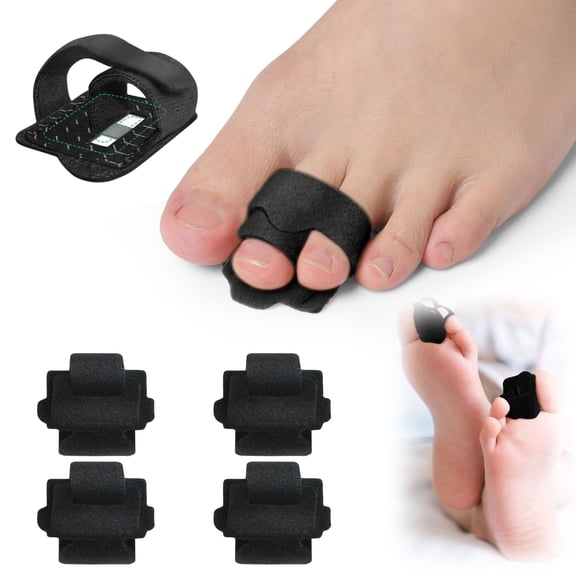 Hammer Toe Straightener Corrector – Non-Slip Toe Splints with Aluminum Support for Crooked, Overlapping & Broken Toes (4PCS)