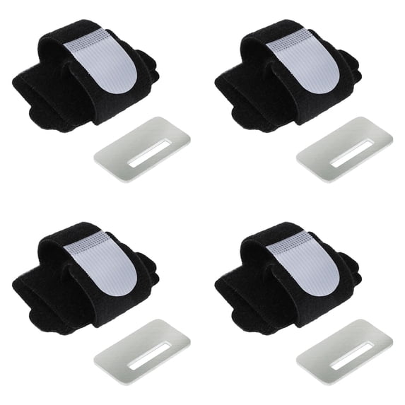 Hammer Toe Straightener Toe Brace & Toe Splint Corrector for Women Men, Adjustable Hammer Toe Support Wrap Alignment Brace 4 Pack Black