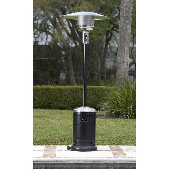 Hammer Tone Black & Stainless Steel Commercial Patio Heater-Finish:Black/Silver