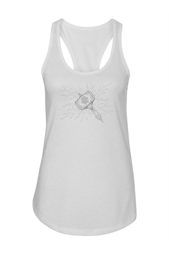 Hammer With Lightning Bolts Tank Women -Image by Shutterstock, Female Small
