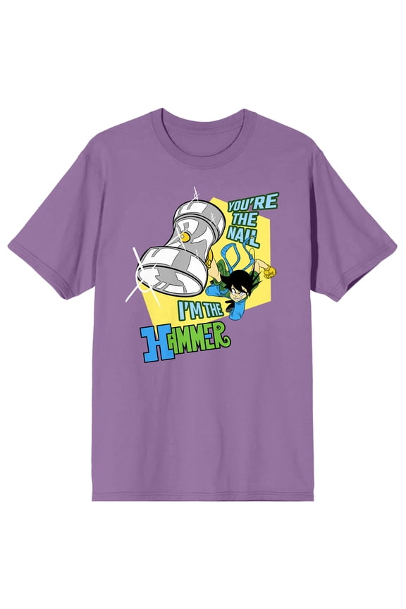 Hammer You're The Nail I'm The Hammer Crew Neck Short Sleeve Lavender Men's T-shirt-XXL