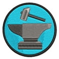 thumbnail image 1 of Hammer and Anvil Blacksmith Icon Applique Multi-Color Embroidered Iron-On Patch - 2.5 Inch Small, 1 of 5