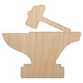 thumbnail image 1 of Hammer and Anvil Blacksmith Icon Wood Shape Unfinished Piece Cutout Craft DIY Projects - 4.70 Inch Size - 1/8 Inch Thick, 1 of 7