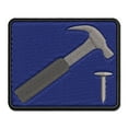 thumbnail image 1 of Hammer and Nail Construction Applique Multi-Color Embroidered Iron-On Patch - 3 Inch Medium, 1 of 5