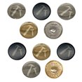 thumbnail image 1 of Hammer and Nail Construction Set of 10 Metal 0.6" (15mm) Sewing Shank Round Buttons - Gold Color, 1 of 5