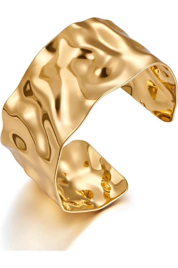 Hammered Chunky Cuff Bracelets For Women Vintage Boho Wide Bangle Bracelets Irregular Statement Bracelet Thick Arm Cuff Gold Silver Bracelet[z2192]