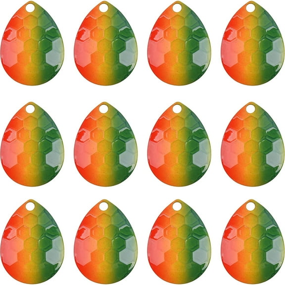 Hammered Colorado Blades for Making Spinner Rig, 20pcs/Box Painted Colorful Custom Spinner Blades for DIY Crawler Harness Walleye Rig Making Kit