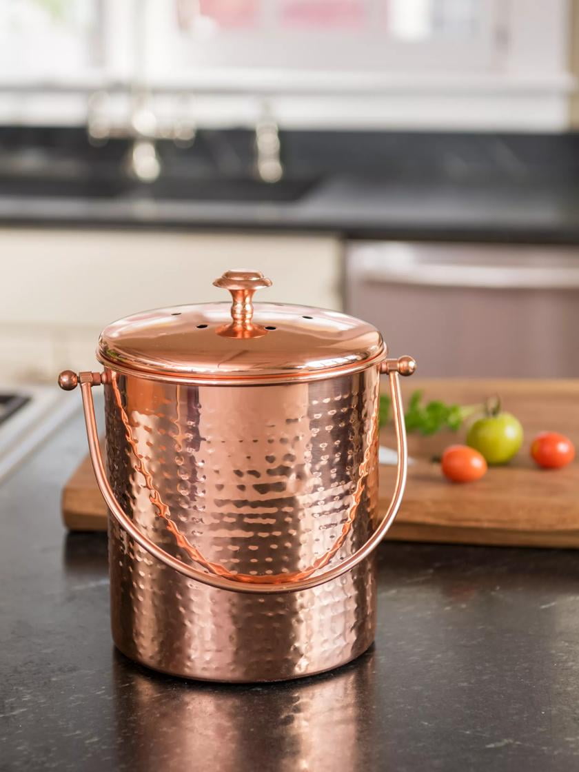 Hammered Copper Compost Pail - Walmart.com