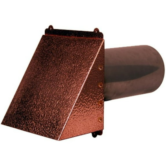 Hammered Copper Dryer Vent / Exhaust Vent 4" - 12" Duct Size: 4", Mount Type: Flush, Flapper - Screen: Flapper & Screen