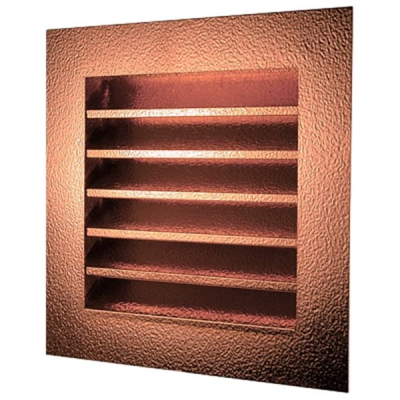 Hammered Copper Louvered Gable End Vent Vent Size: 12" W x 24" H, Mount Type: Stucco