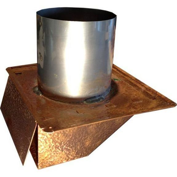 Hammered Copper Under Eave & Soffit Dryer Vent - Exhaust Vent Duct Size: 4", Flapper - Screen: Flapper