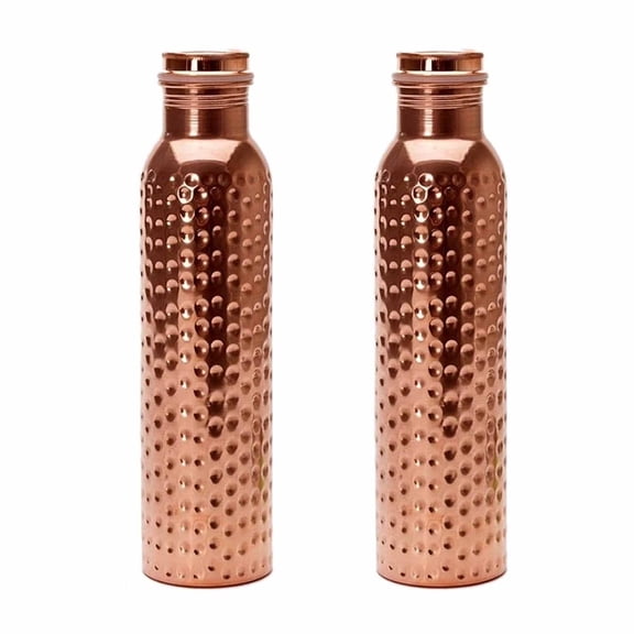 Hammered Copper Water Bottle 1 Liter (Pic-2) by Indian Handmade