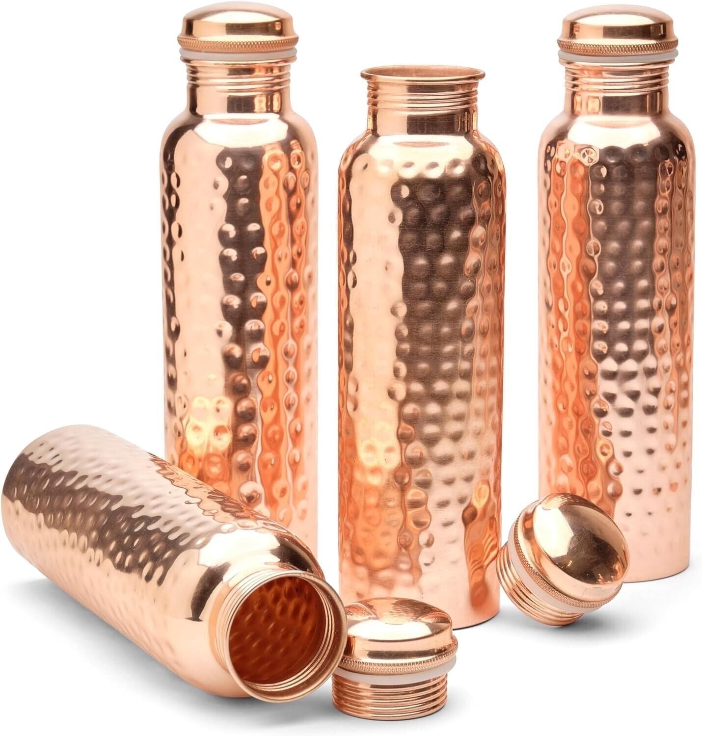 BEAR CRAFTS Ayurvedic Pure Copper Water Bottle - 32oz, Leak-Proof, Handcrafted In India