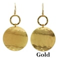 thumbnail image 1 of Hammered Disc Double Drop Earrings, 1 of 5
