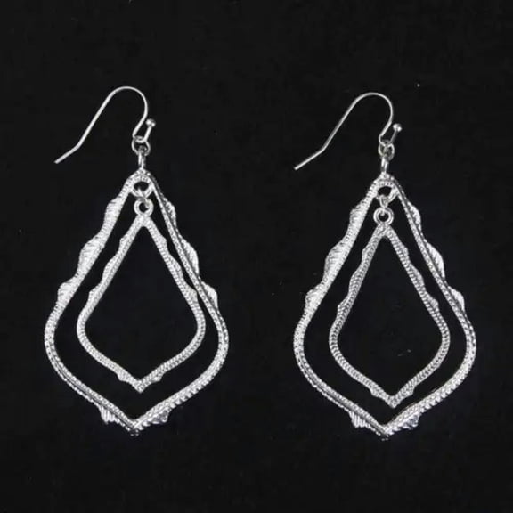 Hammered Filigree Hollow Earrings Layer Teardrop Hook Fashion Women Gold Jewelry